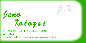 jeno kolozsi business card