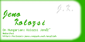 jeno kolozsi business card